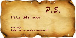 Pitz Sándor névjegykártya